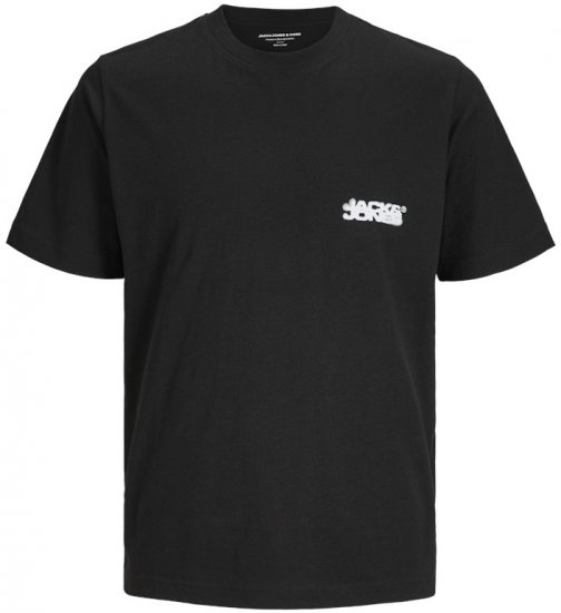 Jack & Jones Sago Branded Crew Neck T-Shirt Black - Tricouri - Tricouri Bărbați Mărimi Mari