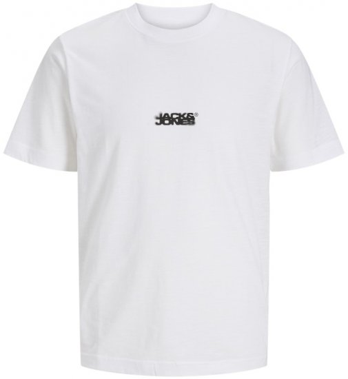 Jack & Jones Sago Branded Crew Neck T-Shirt Bright White - Tricouri - Tricouri Bărbați Mărimi Mari