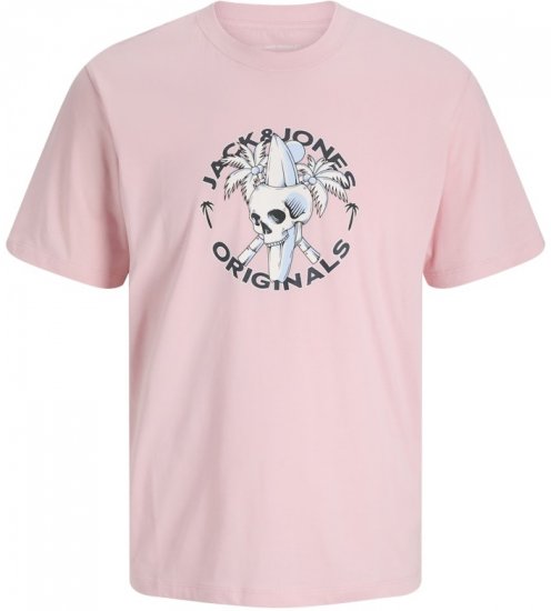 Jack & Jones Skull Coast Crew Neck T-Shirt Tickled Pink - Tricouri - Tricouri Bărbați Mărimi Mari