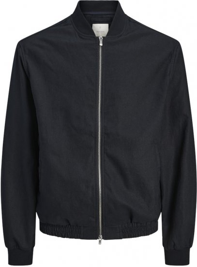 Jack & Jones Leister LinenMix Bomber Jacket Dark Navy - Geci - Geci Bărbați Mărimi Mari