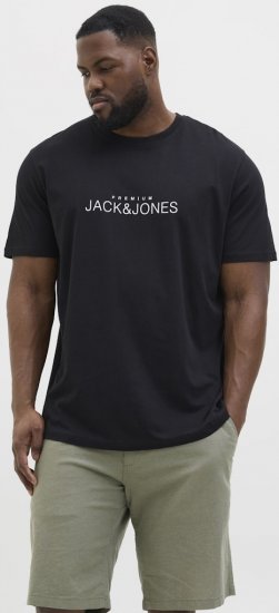 Jack & Jones Lavance Crew Neck T-Shirt Black Beauty - Tricouri - Tricouri Bărbați Mărimi Mari