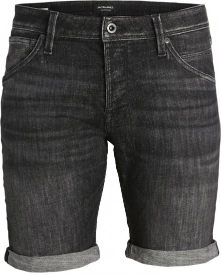 Jack & Jones RICK FOX SHORTS GE 245 Shorts Black Denim - Pantaloni scurți - Pantaloni Scurți Mărimi mari Bărbați 