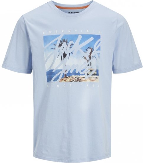 Jack & Jones Colton Photoprint Crew Neck T-Shirt Chambray Blue - Tricouri - Tricouri Bărbați Mărimi Mari