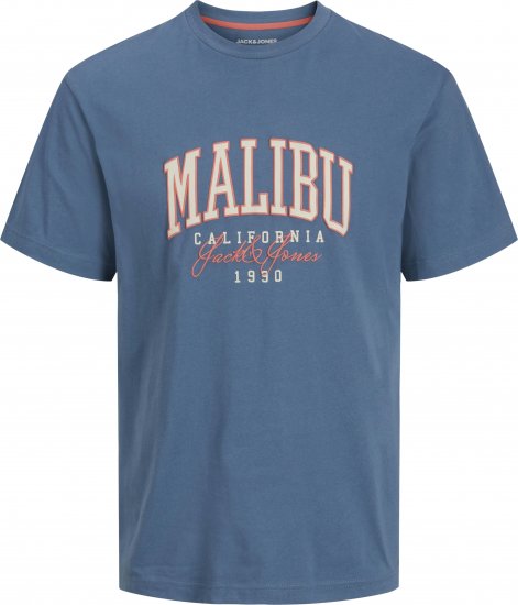 Jack & Jones Detroit Crew Neck T-Shirt Blue - Tricouri - Tricouri Bărbați Mărimi Mari