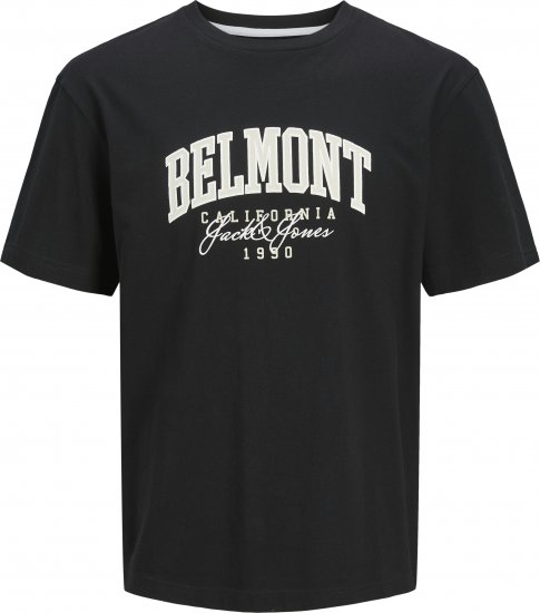 Jack & Jones Detroit Crew Neck T-Shirt Black - Tricouri - Tricouri Bărbați Mărimi Mari
