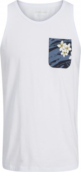 Jack & Jones Hawaii Printed Pocket Tanktop White - Tricouri - Tricouri Bărbați Mărimi Mari