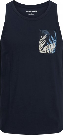 Jack & Jones Hawaii Printed Pocket Tanktop Navy - Tricouri - Tricouri Bărbați Mărimi Mari