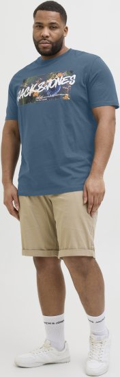 Jack & Jones Hawaii Shape Crew Neck T-Shirt Blue - Tricouri - Tricouri Bărbați Mărimi Mari