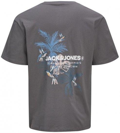 Jack & Jones Hawaii Crew Neck T-Shirt Grey - Tricouri - Tricouri Bărbați Mărimi Mari