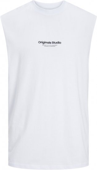 Jack & Jones VESTERBRO Sleeveless T-Shirt Bright White - Tricouri - Tricouri Bărbați Mărimi Mari