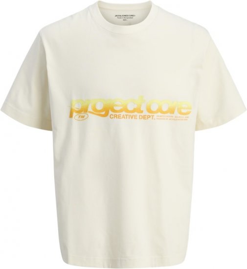 Jack & Jones Project Core Loose Fit Summer T-Shirt Off White - Tricouri - Tricouri Bărbați Mărimi Mari