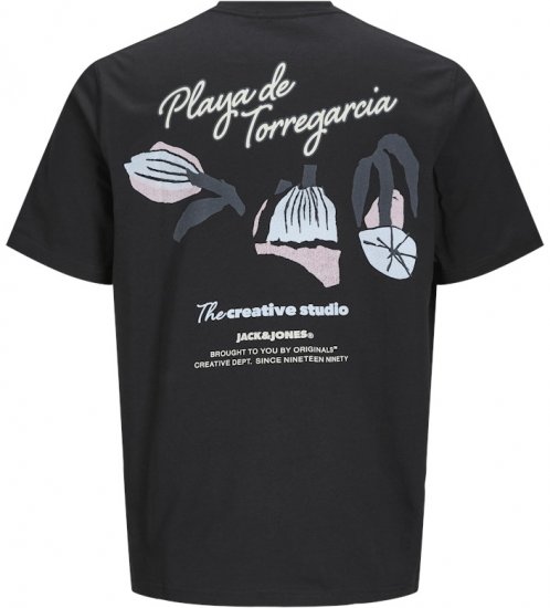 Jack & Jones Almeria Back Print T-Shirt Black - Tricouri - Tricouri Bărbați Mărimi Mari
