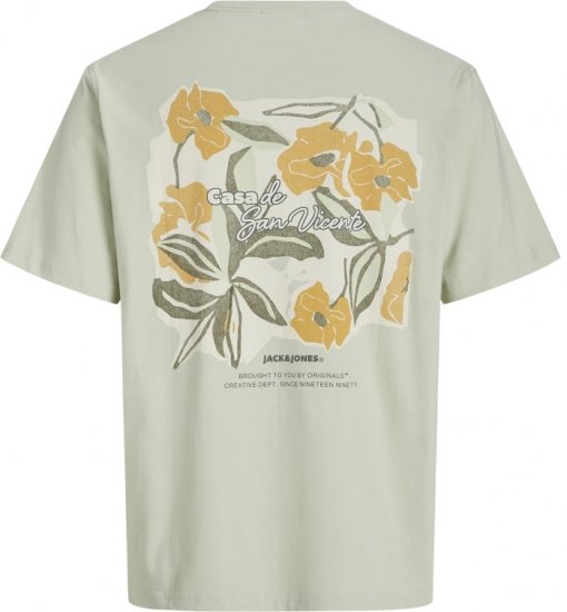 Jack & Jones Almeria Back Print T-Shirt Light Green - Tricouri - Tricouri Bărbați Mărimi Mari