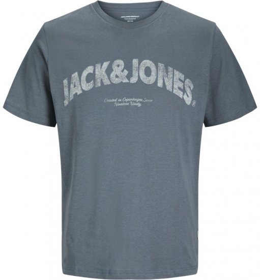 Jack & Jones Almeria Bold Branding T-Shirt Steel Blue - Tricouri - Tricouri Bărbați Mărimi Mari