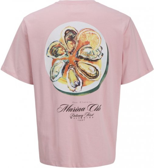 Jack & Jones Marina Crew Neck T-Shirt Tickled Pink - Tricouri - Tricouri Bărbați Mărimi Mari