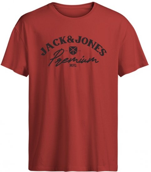 Jack & Jones Blurobar Crew Neck T-Shirt Red - Tricouri - Tricouri Bărbați Mărimi Mari