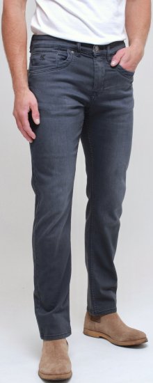 Kam Jeans Jacob Knitted Denim Reg Fit Jeans Charcoal - Blugi & pantaloni - Blugi & Pantaloni Bărbați Mărimi Mari