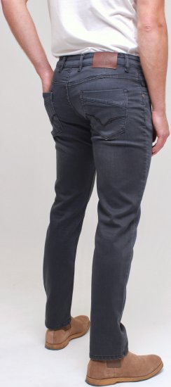 Kam Jeans Jacob Knitted Denim Reg Fit Jeans Charcoal - Blugi & pantaloni - Blugi & Pantaloni Bărbați Mărimi Mari