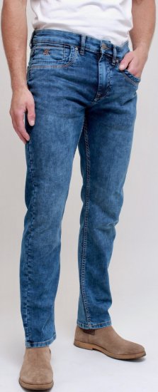 Kam Jeans Jacob Knitted Denim Reg Fit Jeans Light Wash Blue - Blugi & pantaloni - Blugi & Pantaloni Bărbați Mărimi Mari