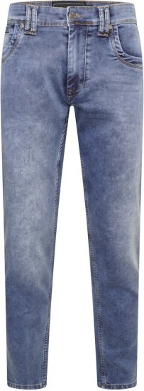 Kam Jeans Jacob Knitted Denim Reg Fit Jeans Light Wash Blue - Blugi & pantaloni - Blugi & Pantaloni Bărbați Mărimi Mari