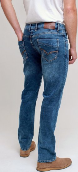 Kam Jeans Jacob Knitted Denim Reg Fit Jeans Light Wash Blue - Blugi & pantaloni - Blugi & Pantaloni Bărbați Mărimi Mari