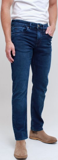 Kam Jeans Jacob Knitted Denim Reg Fit Jeans Mid Wash Blue - Blugi & pantaloni - Blugi & Pantaloni Bărbați Mărimi Mari