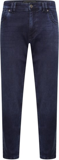 Kam Jeans Jacob Knitted Denim Reg Fit Jeans Mid Wash Blue - Blugi & pantaloni - Blugi & Pantaloni Bărbați Mărimi Mari