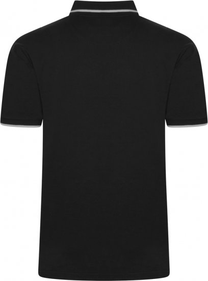 Kam Jeans 5518 Smart Mini Geo-Print Polo Black - Tricouri polo - Tricouri Polo Bărbați Mărimi Mari