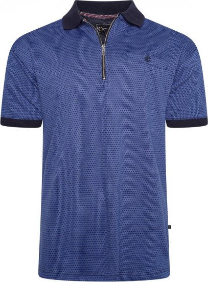 Kam Jeans 5520 Dobby Weaved Polo Victoria Blue - Tricouri polo - Tricouri Polo Bărbați Mărimi Mari