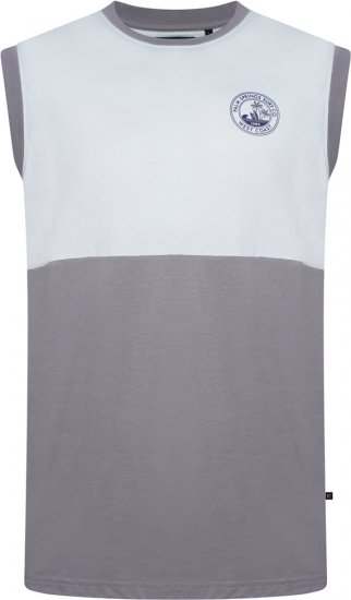 Kam Jeans 5764 Palm Springs Vest Sleeveless T-Shirt Griffin Grey - Tricouri - Tricouri Bărbați Mărimi Mari