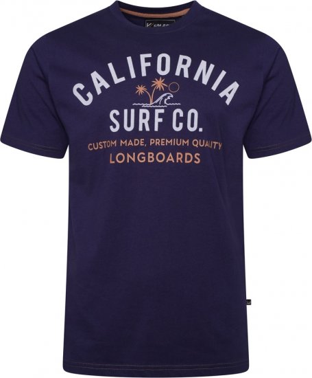 Kam Jeans 5766 California Surf Co T-Shirt Navy Academy - Tricouri - Tricouri Bărbați Mărimi Mari