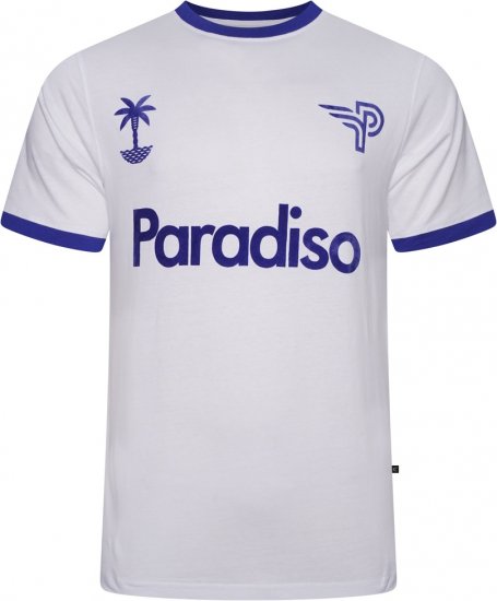 Kam Jeans 5768 Paradiso Print T-Shirt Bright White - Tricouri - Tricouri Bărbați Mărimi Mari