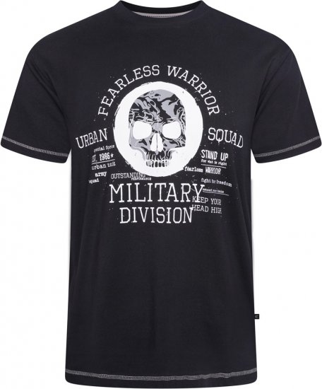 Kam Jeans 5769 Fearless Warrior T-Shirt Black - Tricouri - Tricouri Bărbați Mărimi Mari