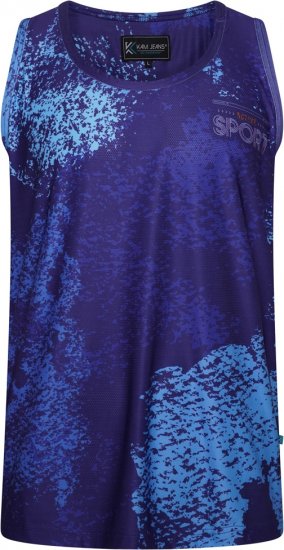 Kam Jeans AP009 Active Performance Printed Mesh Sleeveless T-Shirt Electric Blue - Tricouri - Tricouri Bărbați Mărimi Mari