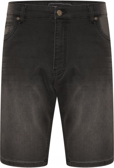 Kam Jeans NUNEZ2 Knitted Denim Stretch Shorts Charcoal - Pantaloni scurți - Pantaloni Scurți Mărimi mari Bărbați 