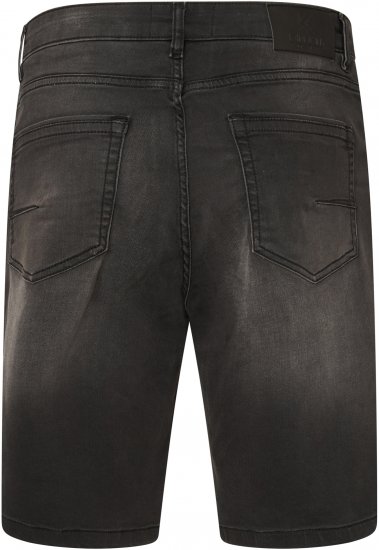 Kam Jeans NUNEZ2 Knitted Denim Stretch Shorts Charcoal - Pantaloni scurți - Pantaloni Scurți Mărimi mari Bărbați 