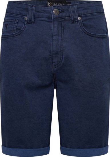 Kam Jeans Onana Embossed Wash Denim Shorts Smokey Blue - Pantaloni scurți - Pantaloni Scurți Mărimi mari Bărbați 