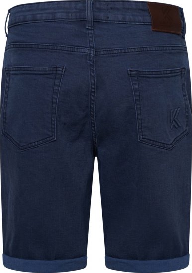 Kam Jeans Onana Embossed Wash Denim Shorts Smokey Blue - Pantaloni scurți - Pantaloni Scurți Mărimi mari Bărbați 