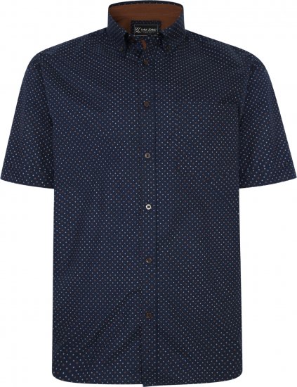 Kam Jeans P019 Premium Floral Short Sleeve Shirt Navy - Cămăși - Cămăși Bărbați Mărimi Mari