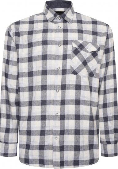 Kam Jeans P040 Premium Flannel Retro Check Shirt Indigo - Cămăși - Cămăși Bărbați Mărimi Mari