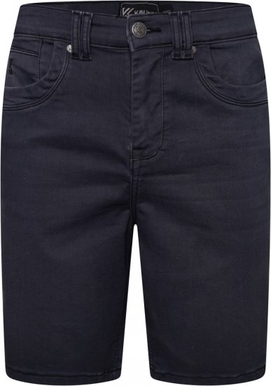 Kam Jeans Pepe Knitted Denim Shorts Charcoal - Pantaloni scurți - Pantaloni Scurți Mărimi mari Bărbați 
