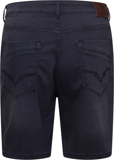 Kam Jeans Pepe Knitted Denim Shorts Charcoal - Pantaloni scurți - Pantaloni Scurți Mărimi mari Bărbați 