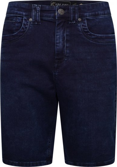 Kam Jeans Pepe Knitted Denim Shorts Mid Wash Blue - Pantaloni scurți - Pantaloni Scurți Mărimi mari Bărbați 