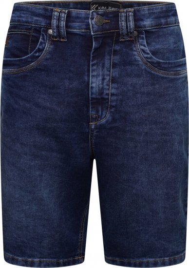 Kam Jeans Pepe Knitted Denim Shorts Random Mid Wash Blue - Pantaloni scurți - Pantaloni Scurți Mărimi mari Bărbați 