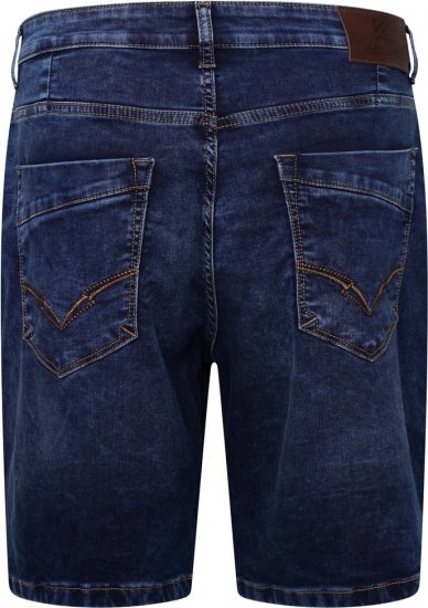 Kam Jeans Pepe Knitted Denim Shorts Random Mid Wash Blue - Pantaloni scurți - Pantaloni Scurți Mărimi mari Bărbați 