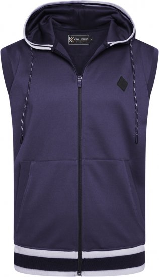 Kam Jeans TS005 Retro Tracky Set (Shorts/Sleeveless Hoodie) Navy - Treninguri - Treninguri Bărbați Mărimi Mari