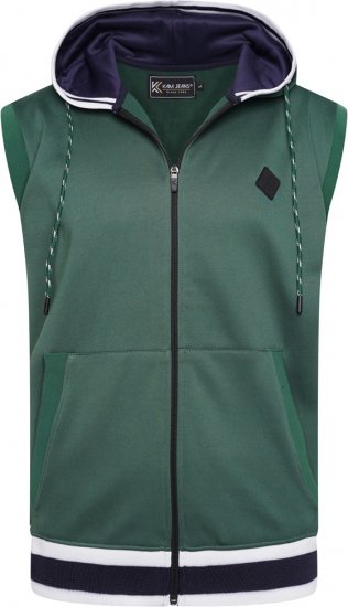 Kam Jeans TS005 Retro Tracky Set (Shorts/Sleeveless Hoodie) Racing Green - Treninguri - Treninguri Bărbați Mărimi Mari