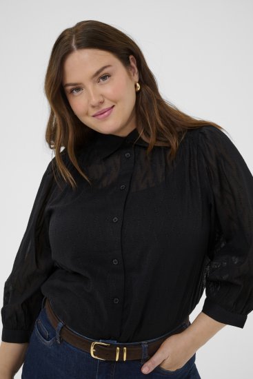 Kaffe Curve Gabby Cămașă cu mâneci scurtate Negru - Cămăși - 