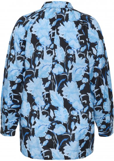 Kaffe Curve Sasja Cămașă cu mânecă lungă Blue Snake Flower - Bluze & tunici - 