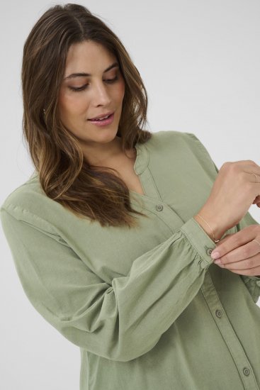Kaffe Curve Nana Cămașă cu mânecă lungă Verde - Bluze & tunici - 